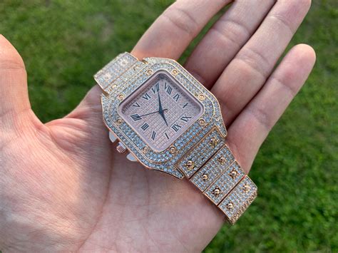 fake iced out apple watch|iced out cartier watch real.